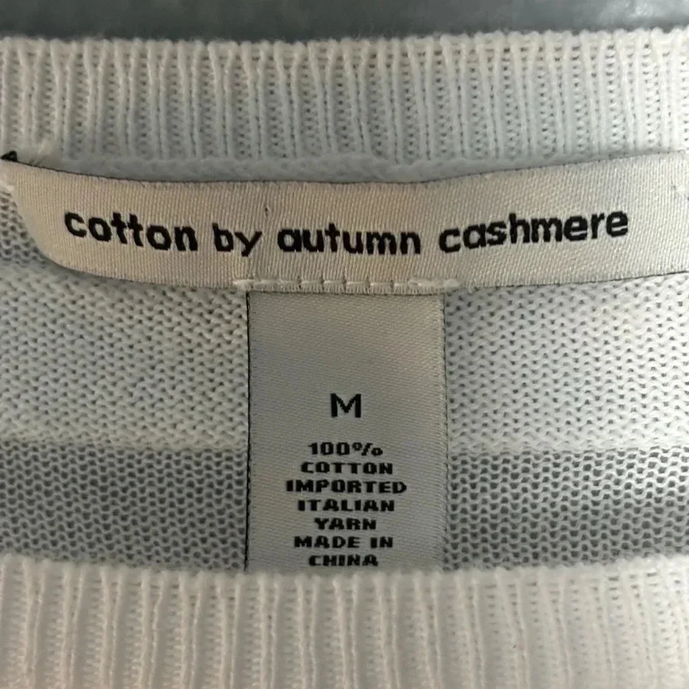 Cotton by Autumn Cashmere | white | striped | long sleeve | lightweight | m